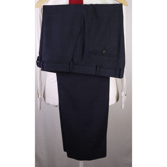 Lauren Ralph Lauren Men's Navy Blue Windowpane Wool 2-Btn Suit 42L - Picture 9 of 9